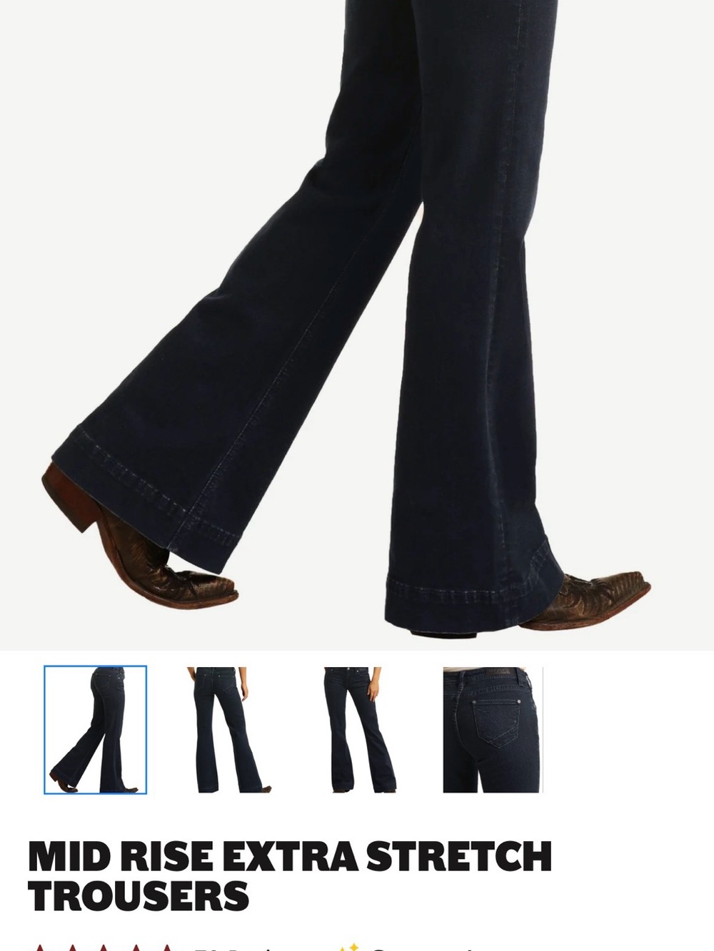 Mid-Rise Bootcut Womens Jeans - Dark Blue